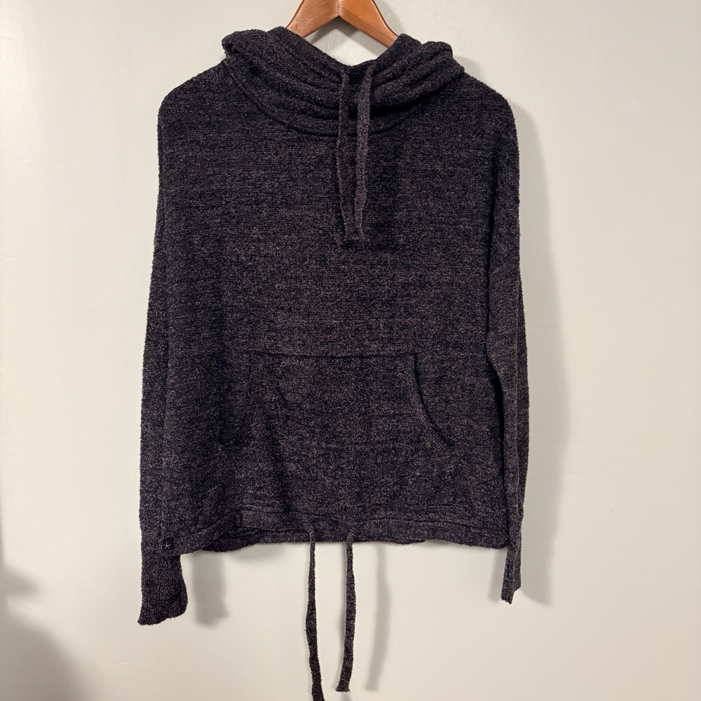 Barefoot Dreams CozyChic Lite Pebble Beach Cowl Neck Hoodie M Gray Style 906